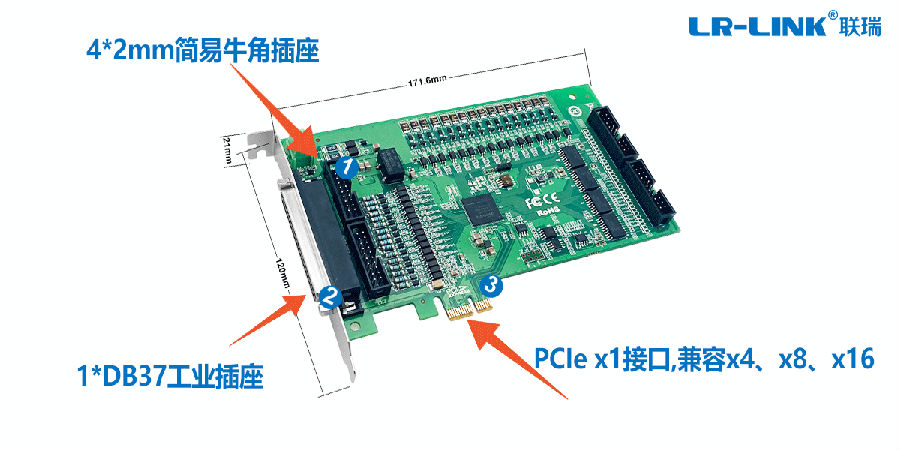 支持pciex1接口32路带隔离io卡全面上市